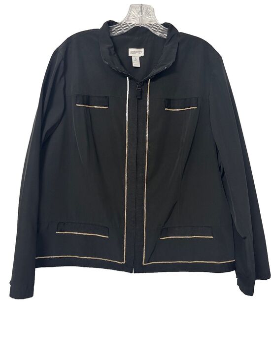 Chico's Jackets & Blazers - Chico's Zenergy Chloe Chain Trim Jacket Black Size 3 (XL/16) Windbreaker
